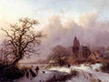 Kruseman Fredrik Marinus A Frozen Winter Landscape A4 Photo Print