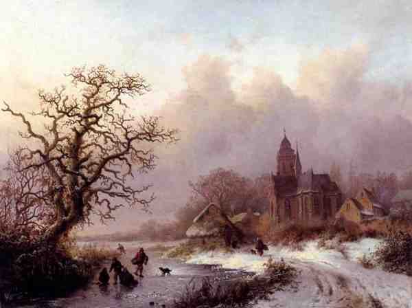 Kruseman Fredrik Marinus A Frozen Winter Landscape A4 Photo Print