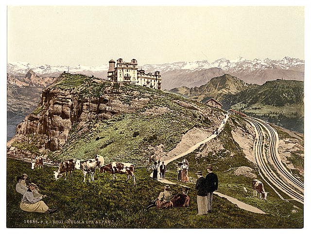 Kulm view of the Alps Rigi Vintage A4 Photo Print
