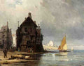 Kuwasseg Charles Euphrasie A Coastal Scene In Normandy A4 Photo Print