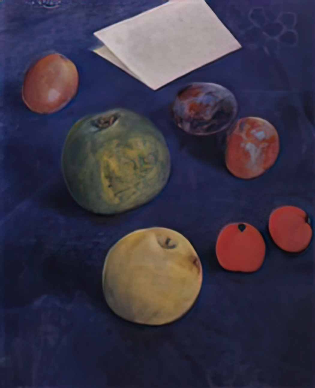 Kuzma Petrov Vodkin fruit on a blue tablecloth 1921 Art A4 Photo Print