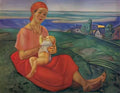 Kuzma Petrov Vodkin mother 1913 Art A4 Photo Print UK