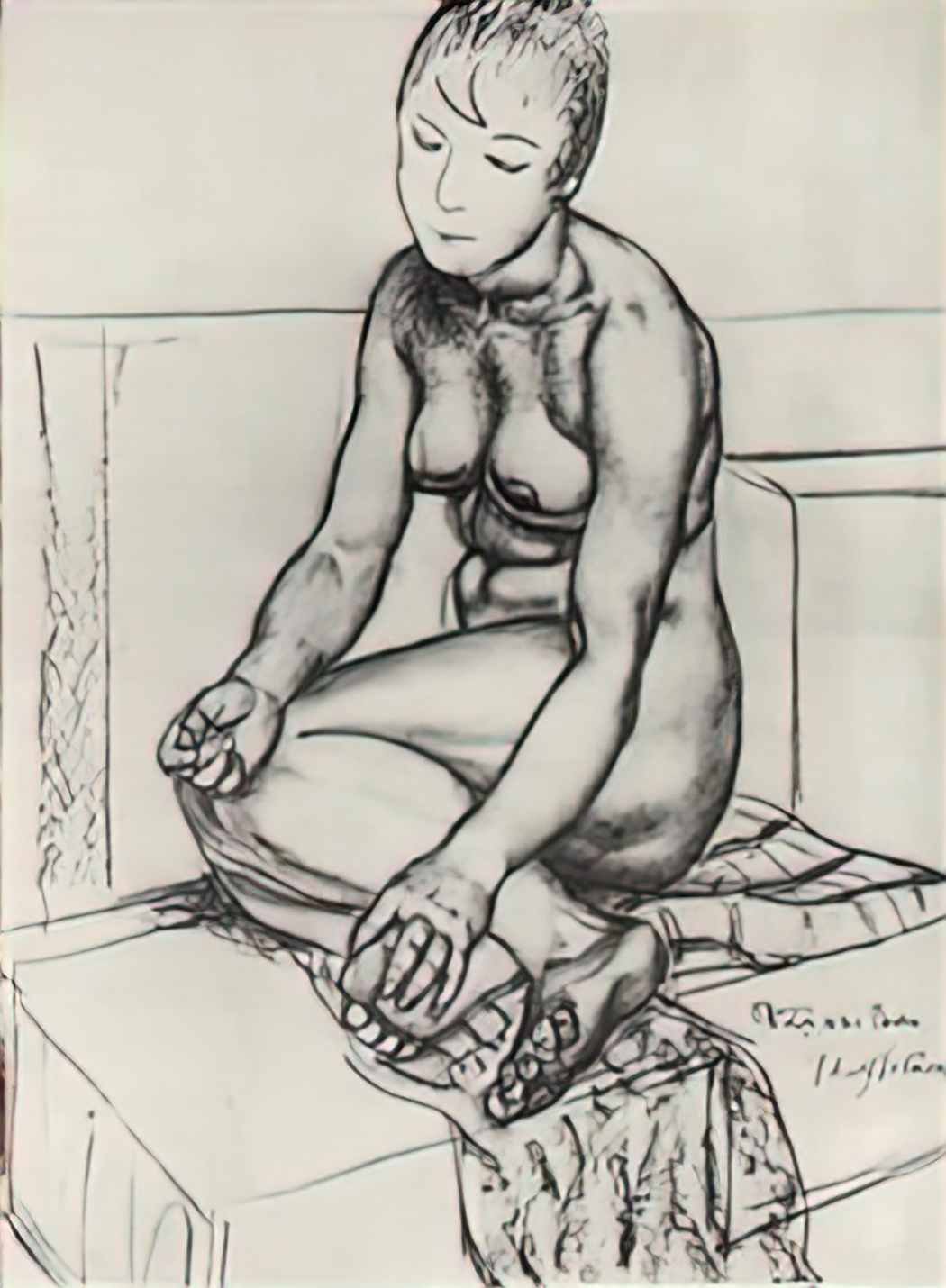 Kuzma Petrov Vodkin seated naturschitsa 1908 Art A4 Photo Print UK