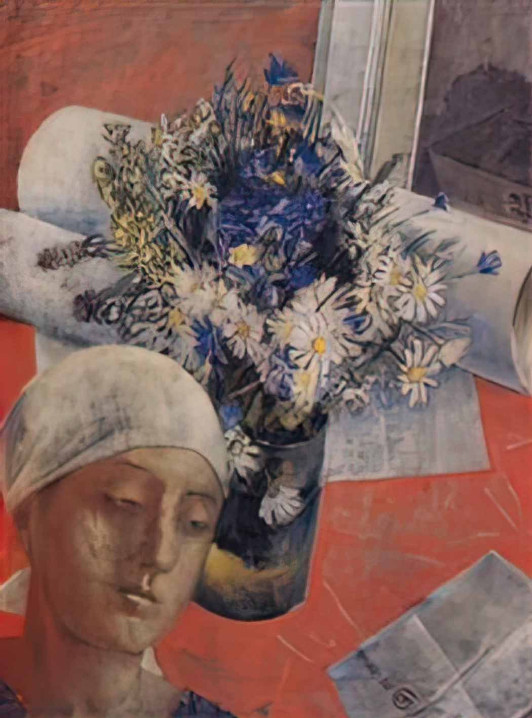 Kuzma Petrov Vodkin still life with a female head 1921 Art A4 Photo Print UK