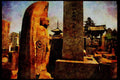 Kyoto Japan 145048 Traditional Headstone With Buddhist Image A4 Limited Edition Watercolour Print