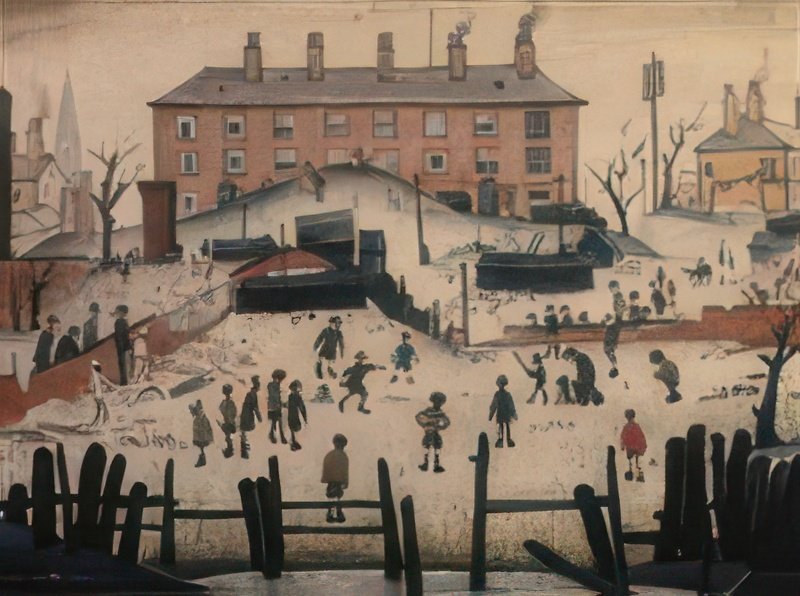 L S Lowry A Cricket Match(2) A4 Photo Print 1