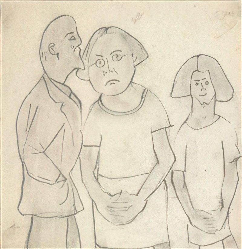 L S Lowry A Family Of Three 2 A4 Art Photo Print 1