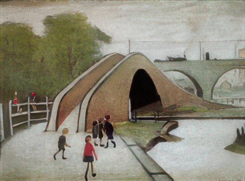 L S Lowry A Footbridge(5) A4 Photo Print 1