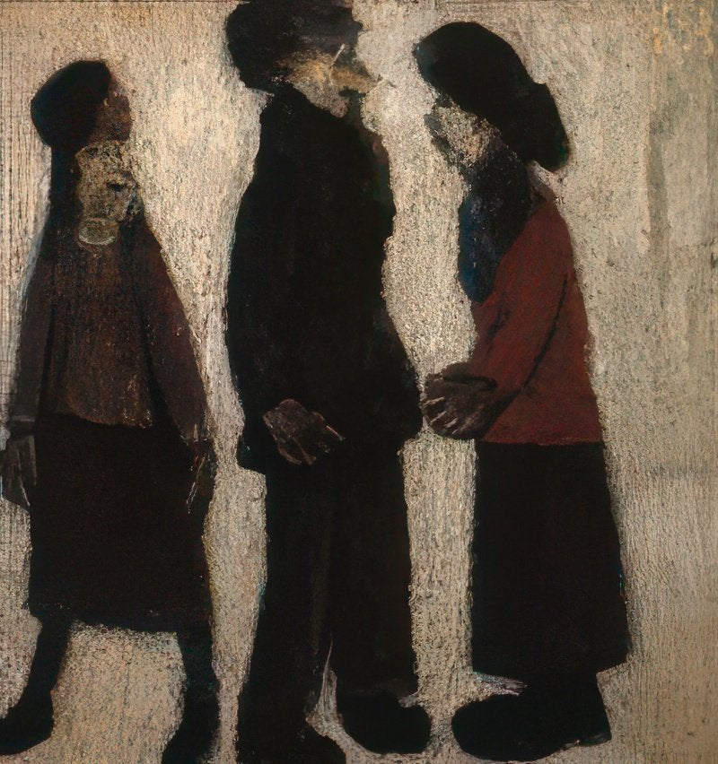 L S Lowry A Group Of People(2) A4 Photo Print 1