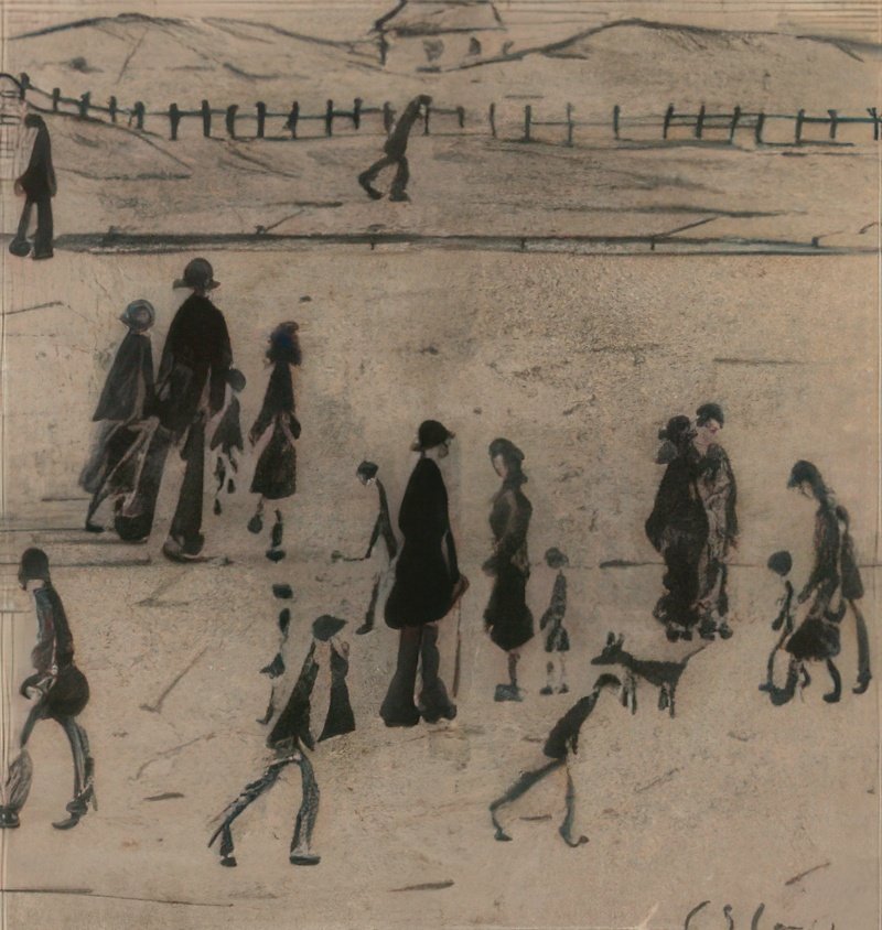 L S Lowry A Group Of People 3 A4 Art Photo Print 1