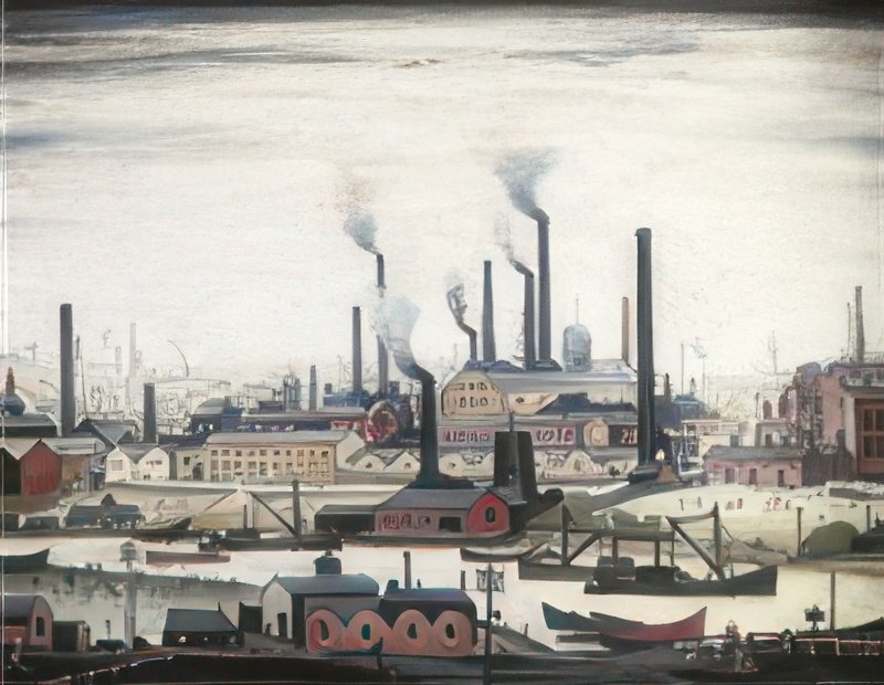 L S Lowry A River Bank(1) A4 Photo Print 1