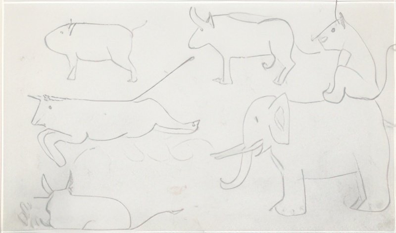 L S Lowry Animal Study 1 A4 Art Photo Print 1