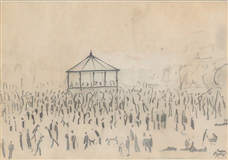 L S Lowry Bandstand, Peel Park A4 Art Photo Print 1