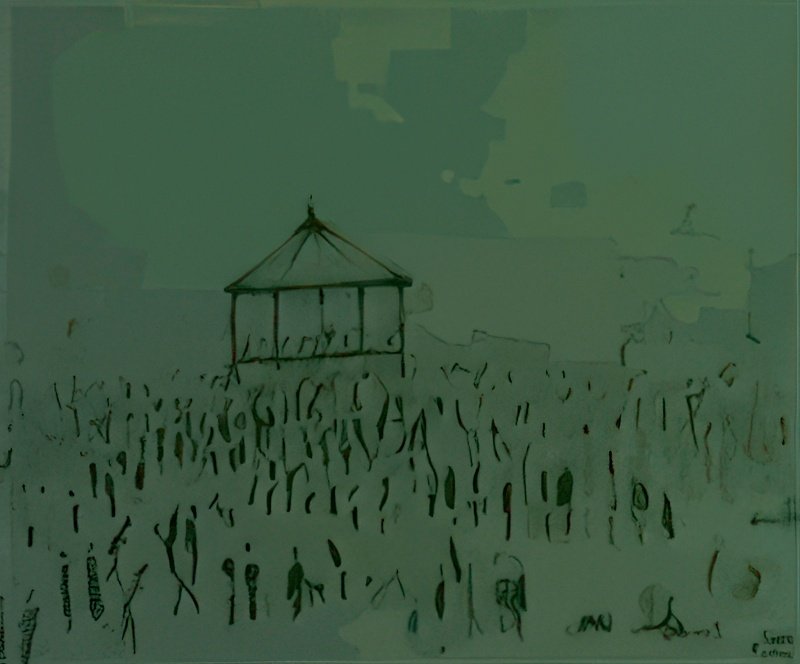 L S Lowry Bandstand(1) A4 Photo Print 1