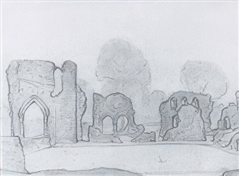 L S Lowry Basingwerk Abbey, Holywell, Rhyl A4 Art Photo Print 1