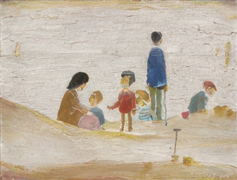 L S Lowry Beach Scene(2) A4 Photo Print 1