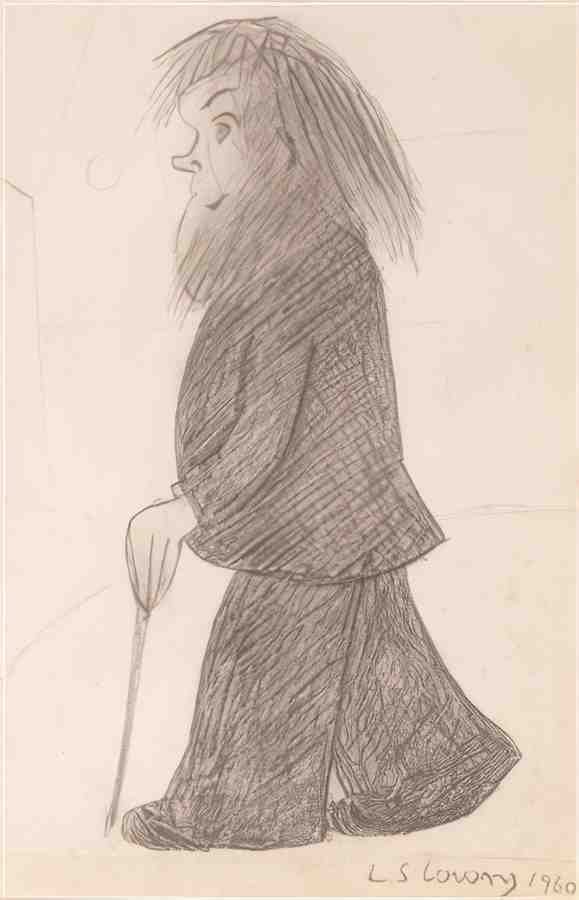L S Lowry Bearded Man With A Walking Cane In His Left Hand 1 A4 Art Photo Print