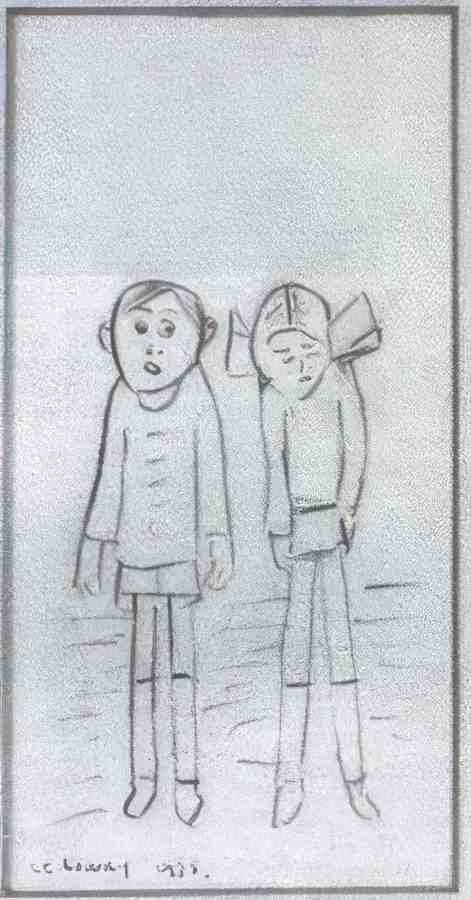 L S Lowry Brother And Sister 2 A4 Art Photo Print