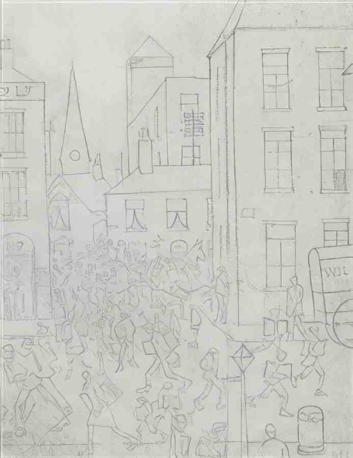 L S Lowry Busy Street Scene(1) A4 Photo Print 1