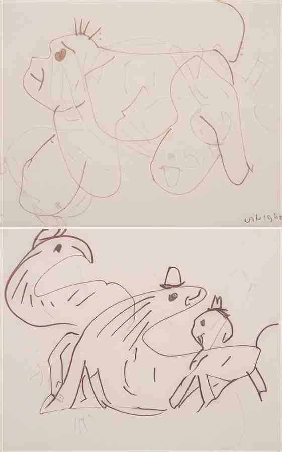 L S Lowry Caricature Study Of A Dog(1) A4 Photo Print 1