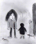 L S Lowry Children And Dogs(1) A4 Photo Print