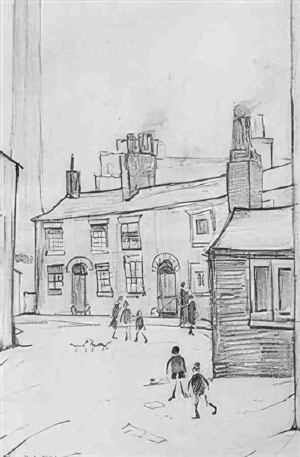 L S Lowry Children Playing In The Street, Droylsden A4 Photo Print