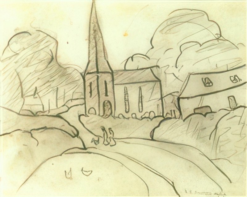 L S Lowry Church At Rockcliffe 2 A4 Art Photo Print 1