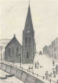 L S Lowry Church On The Quay, Maryport(1) A4 Photo Print