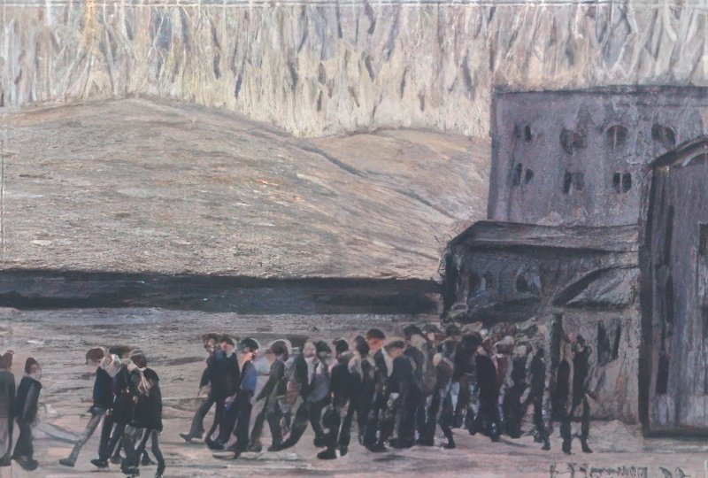 L S Lowry Coming From The Match (2) A4 Photo Print 1