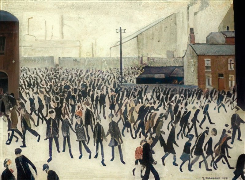 L S Lowry Coming From The Match 1 A4 Art Photo Print 1