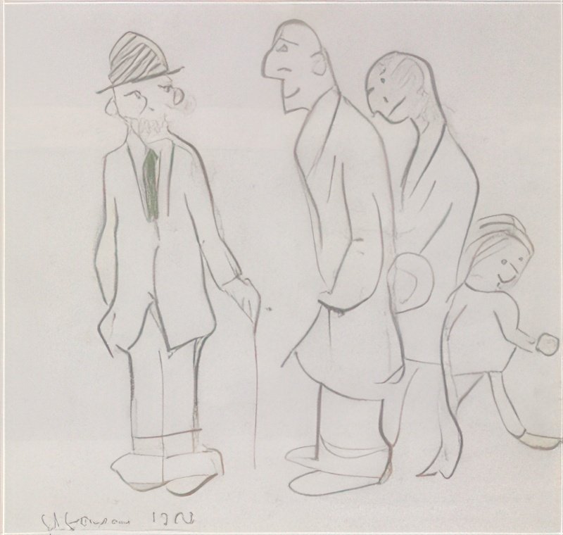 L S Lowry Conversation In The Street(1) A4 Photo Print 1