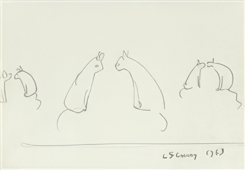 L S Lowry Conversation Piece (2) A4 Photo Print 1