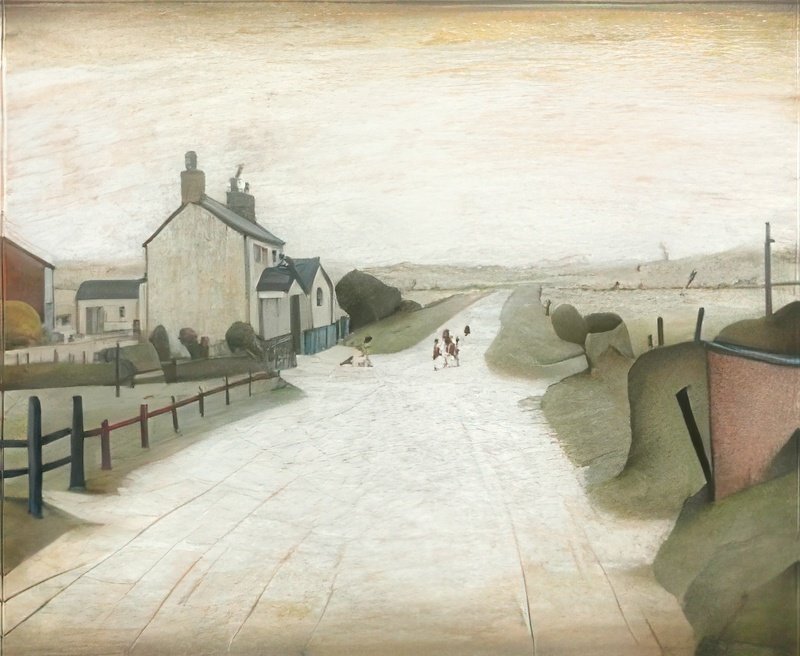 L S Lowry Country Road, Near Lytham A4 Photo Print 1