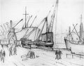 L S Lowry Cranes And Ships, Glasgow Docks(2) A4 Photo Print 1