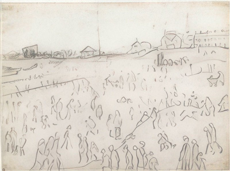 L S Lowry Crowded Beach, Sandsend A4 Photo Print 1