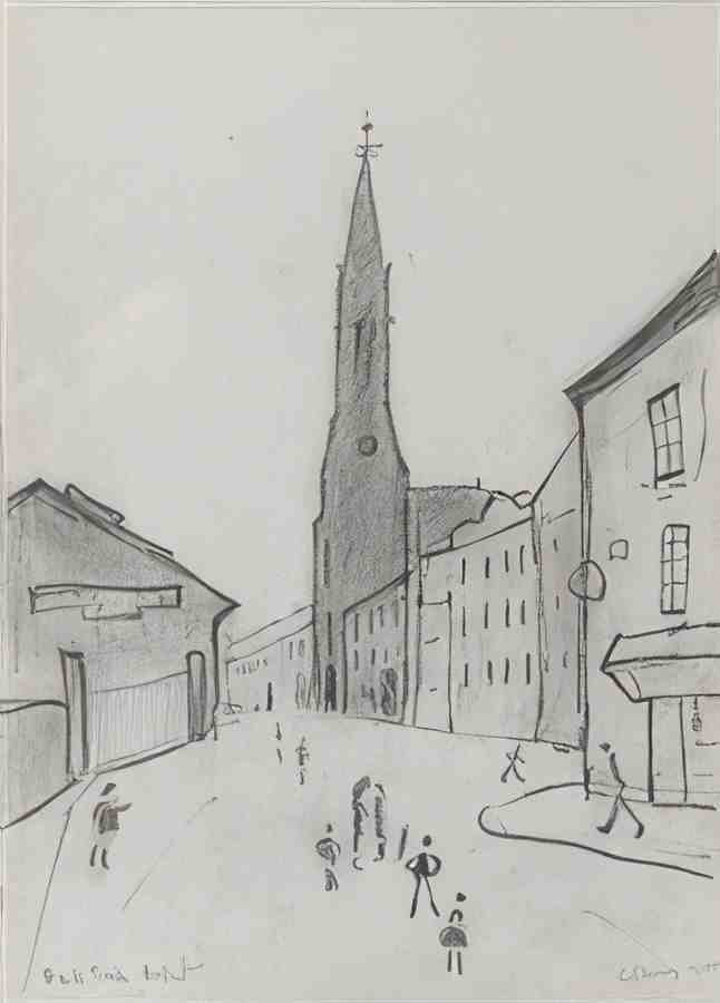 L S Lowry Dock Street, Belfast A4 Photo Print