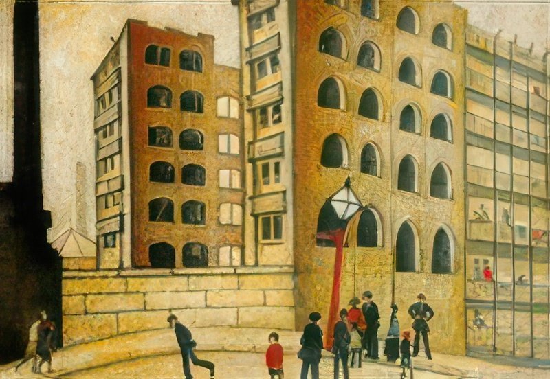 L S Lowry Dwellings 1 A4 Art Photo Print 1