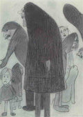 L S Lowry Family Group 13 A4 Art Photo Print