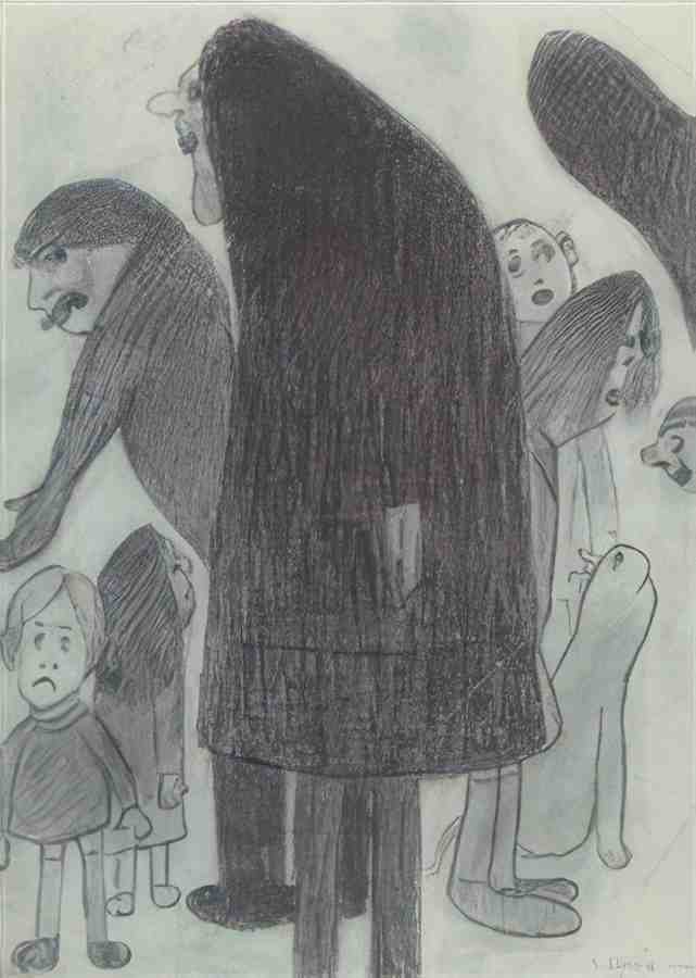 L S Lowry Family Group 13 A4 Art Photo Print