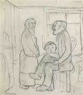 L S Lowry Family Group(14) A4 Photo Print