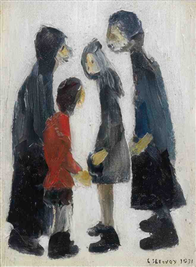 L S Lowry Family Group(2) A4 Photo Print