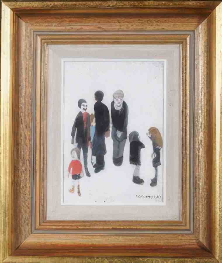 L S Lowry Family Group 4 A4 Art Photo Print