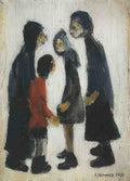 L S Lowry Family Group 5 A4 Art Photo Print