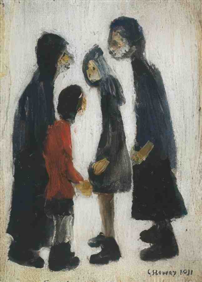 L S Lowry Family Group 5 A4 Art Photo Print