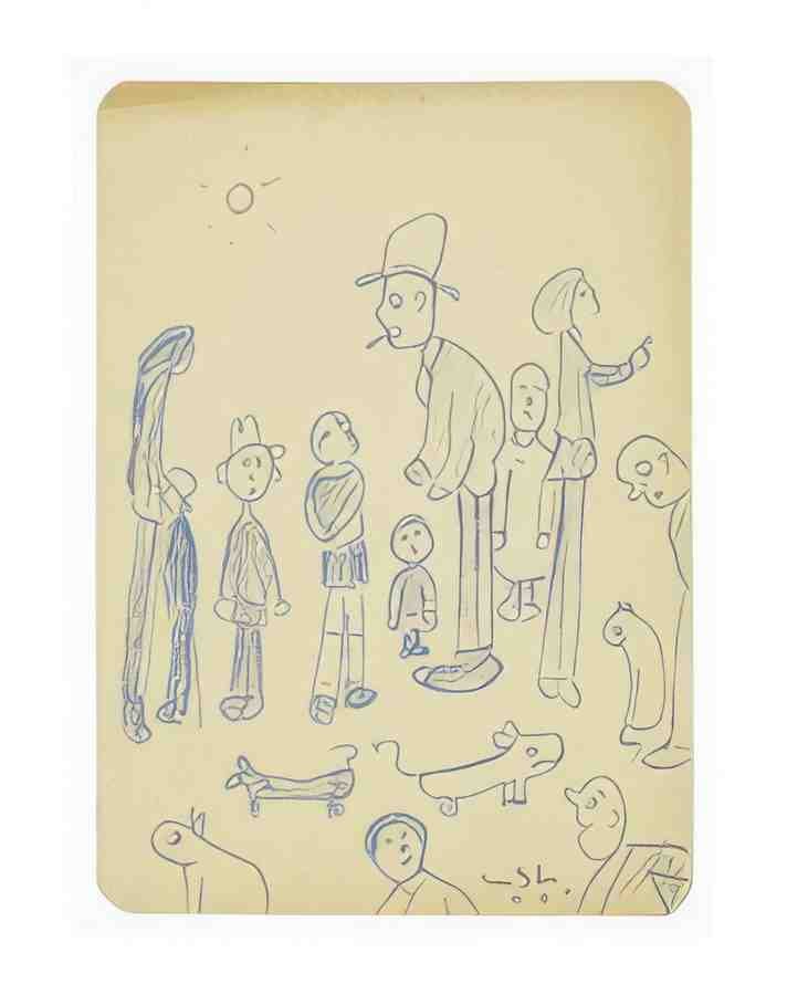 L S Lowry Family Group(9) A4 Photo Print 1