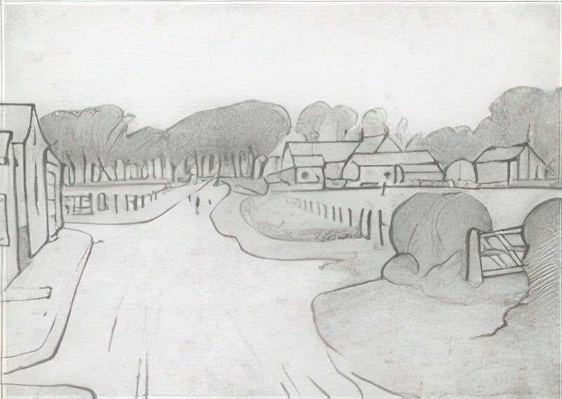 L S Lowry Farm Buildings, Lytham A4 Art Photo Print 1