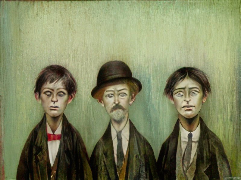 L S Lowry Father And Two Sons 1 A4 Art Photo Print 1