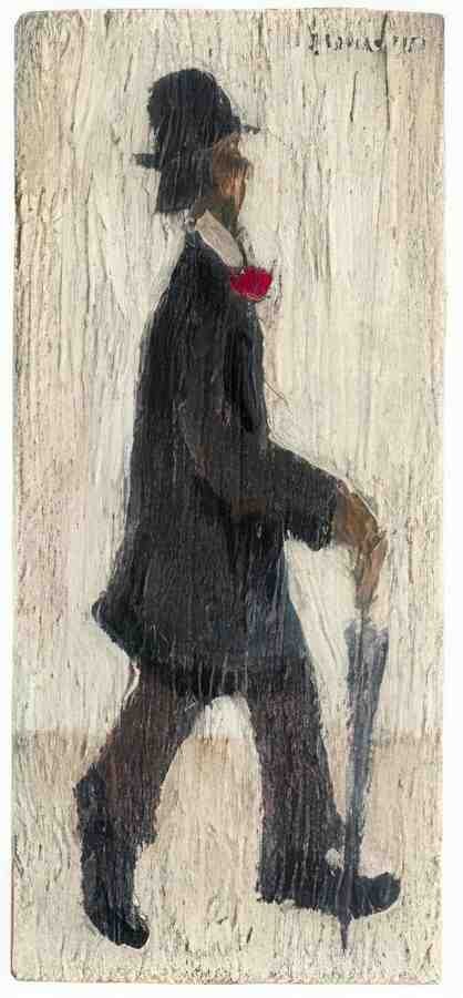 L S Lowry Figure 2 Man With Umbrella Study A4 Art Photo Print