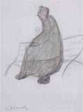 L S Lowry Figure On A Bench 2 A4 Art Photo Print