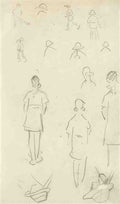 L S Lowry Figure Studies 1 A4 Art Photo Print